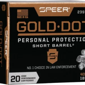SPEER GOLD DOT 40 SW 180GR - GDHP SHORT BARREL 20RD 10BX/CS