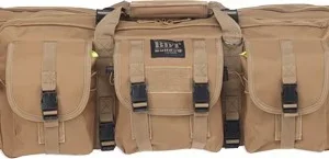 BULLDOG 37" 2 GUN TACTICAL CSE - 3 LARGE ACCESSORY POCKETS TAN
