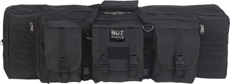 BULLDOG 43" 2 GUN TACTICAL CSE - 3 LARGE ACCESS POCKETS BLACK