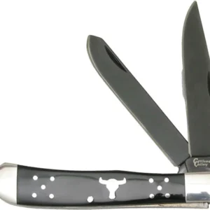 ABKT CATTLEMANS CUTLERY BLACK - ANGUS TRAPPER 2-BLADE FOLDER