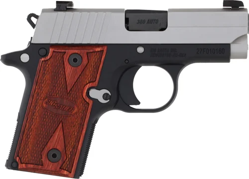 SIG P238 380ACP 2.7" SAO - XRAY-3 6/7RD TWO-TONE/ROSEWOOD