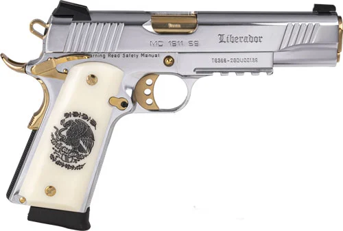 GIRSAN MC1911S LIBERADORE II - 9MM 10RD CHROME GOLD ENGRAVED - Image 2