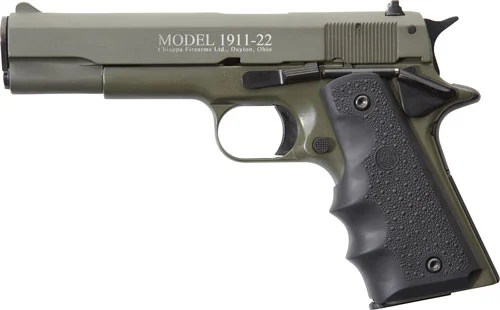 CHIAPPA 1911-22 22LR 5" FS - 10RD OD GREEN/RUBBER