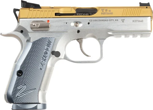 CZ SHADOW 2 COMPACT OR 9MM FS - 4" 15RD GOLD SILVER GRIPS