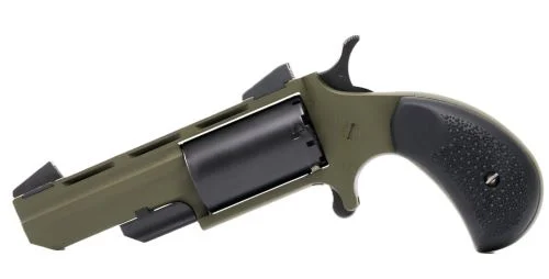 NAA HUNTSMAN MINI-REVOLVR - 22WMR 2" FIXED OD GRN RUBBER - Image 2