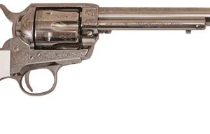 CIMARRON FRONTIER 357MAG PW FS - 7.5" ENGRAVED NICKEL/IVORY