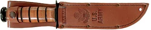 KA-BAR FIGHTING/UTILITY KNIFE - 7" SRRTD W/LTHR SHTH US ARMY - Image 2