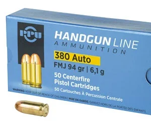 PPU 380ACP FMJ 94GR 50/1000