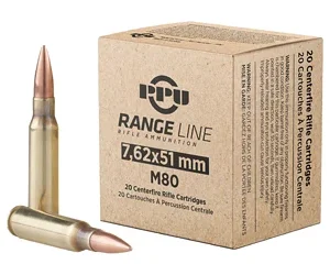 PPU RANGE 7.62X51 145GR FMJBT 20/500