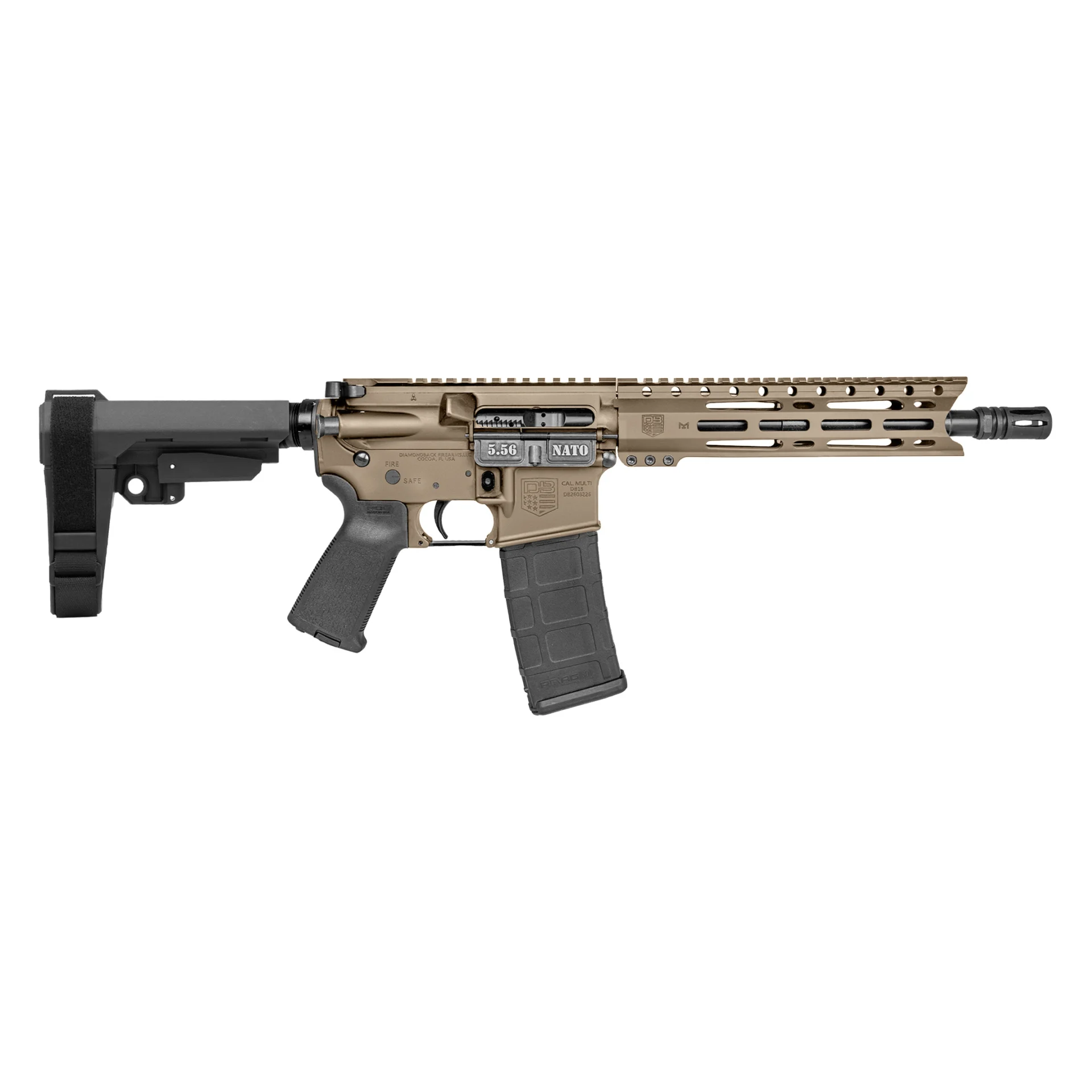 DIAMONDBACK FIREARMS DB-15 PIST 5.56MM FDE 10" SBA3