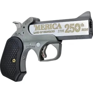 Bond Arms 250th 'Merica Derringer .45-70 Govt 1rd Capacity 4.25" Stainless Barrel Rough Finish B6 Extended Grip