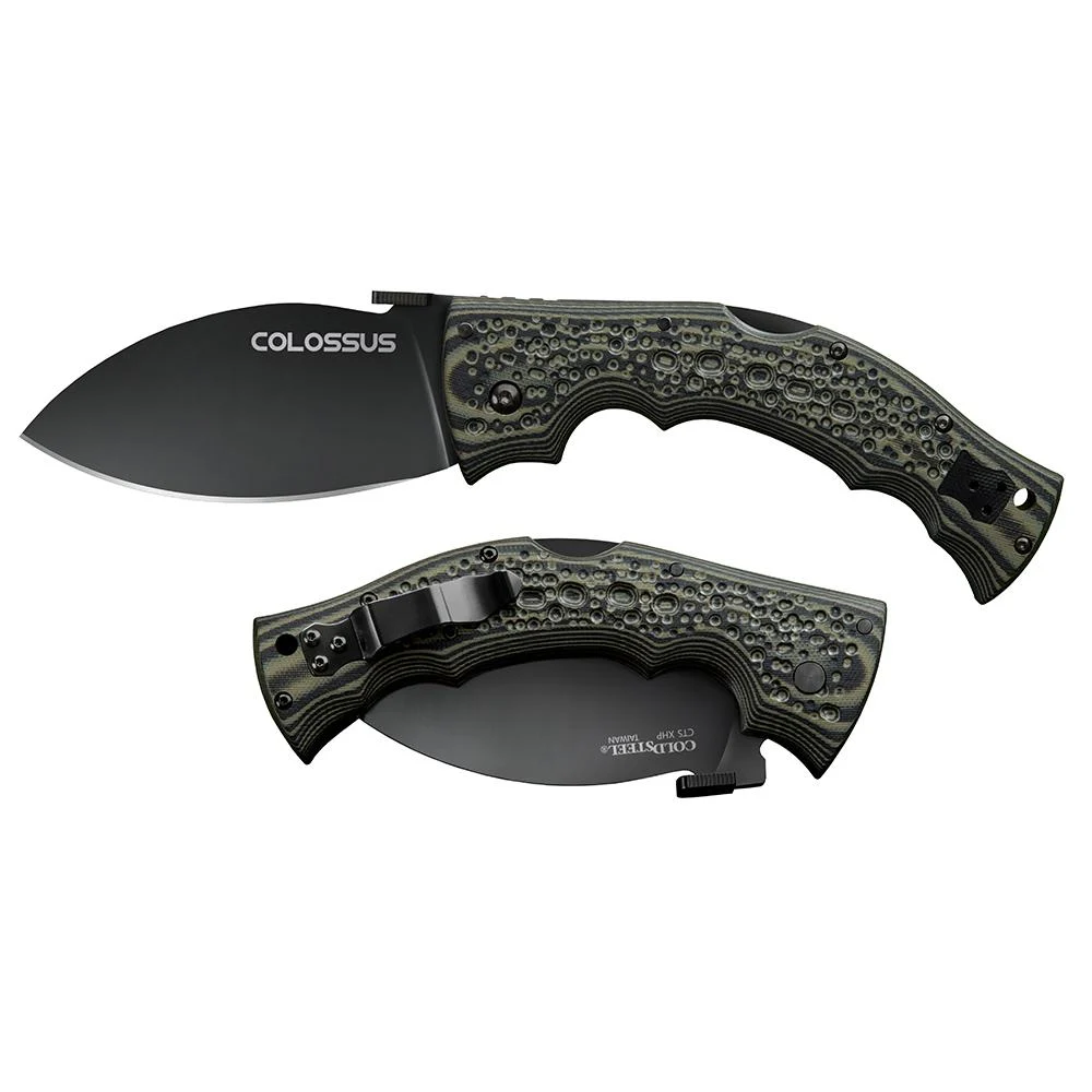 Cold Steel Colossus Folding Knife 4" Leaf Blade Black