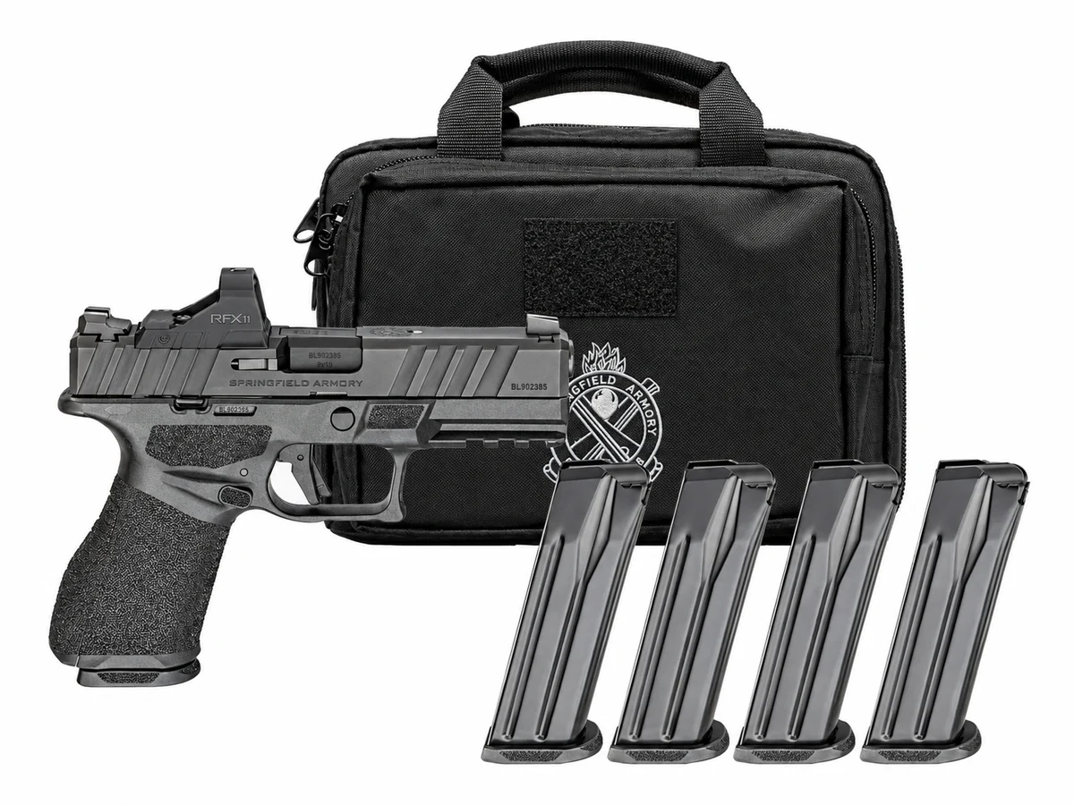 Springfield Gear Pac Echelon Alpha 4.0C Compact Handgun 9mm Luger 15rd Magazine(4) 4" Barrel U-DOT Sights Green Dot and Bag