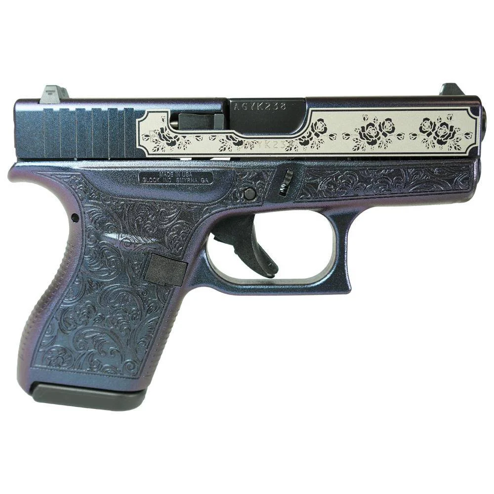 Glock 42 "Glock & Roses Mongoose Purple" Handgun .380 ACP 6rd Magazines (2) 3.2" Barrel USA