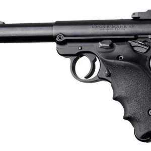 Hogue Ruger MKIV Rubber Grip with Finger Grooves and Right Hand Thumb Rest Black