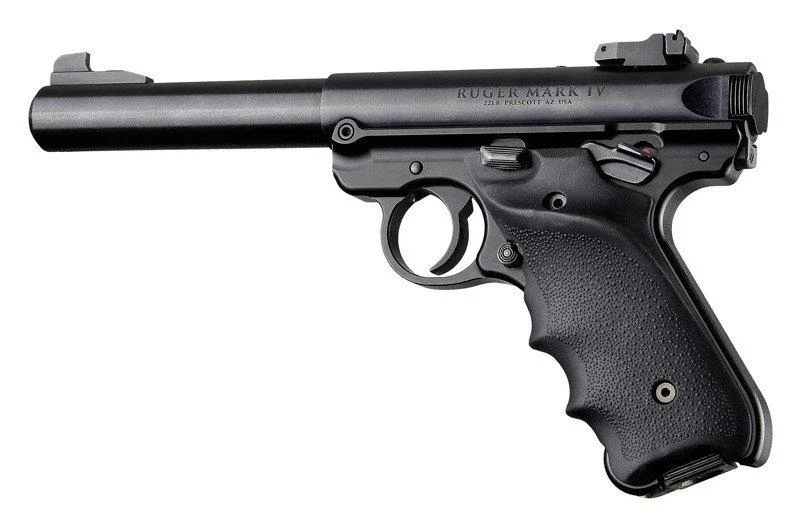 Hogue Ruger MKIV Rubber Grip with Finger Grooves and Right Hand Thumb Rest Black