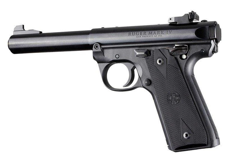 Ruger 22/45 MKIV Rubber Grip Panels Checkered W/Diamonds Black