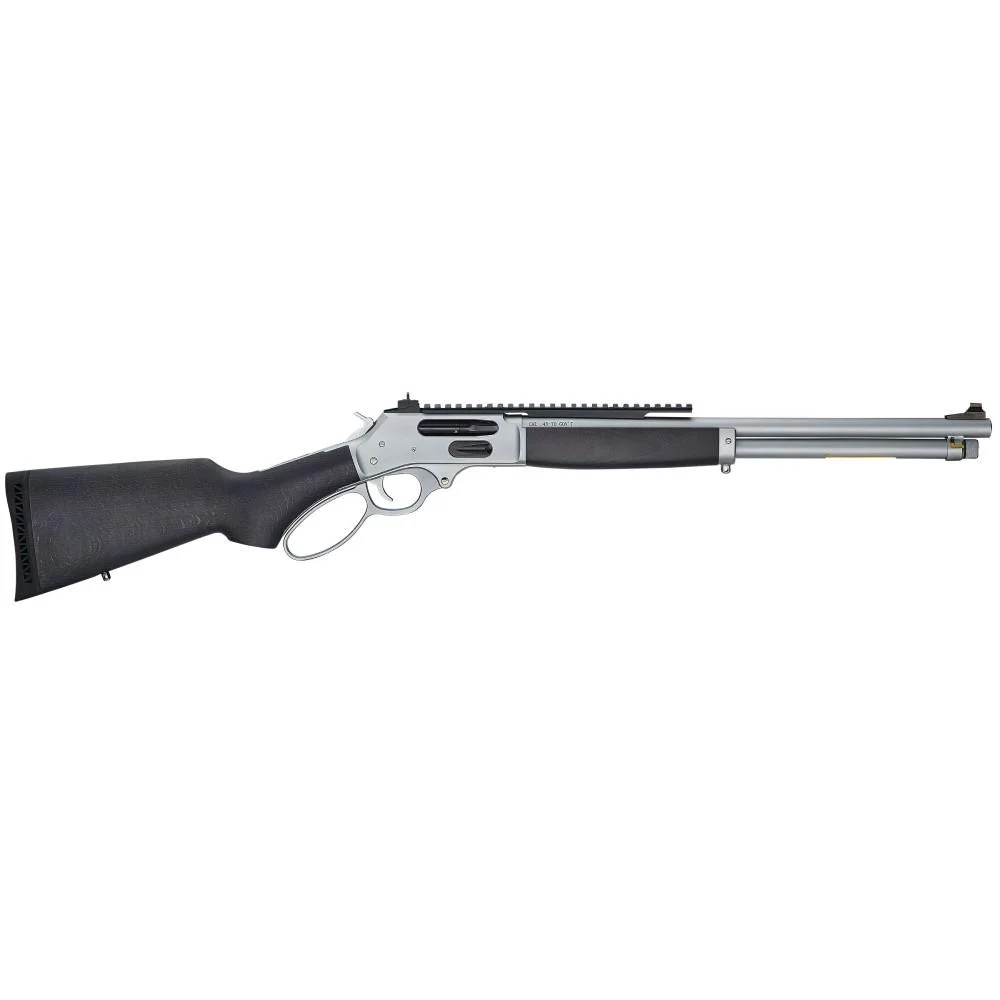 Henry All-Weather Lever Action Side Gate Rifle .45-70 4rd Magazine 18.43" Barrel Black Stained Hardwood and Silver with Picatinny Rail