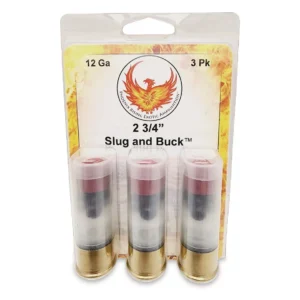Phoenix Rising Slug & Buck Shotshell 12ga 2-3/4" FSJ 7/8oz Slug & 6-00 Buckshot 1225 fps 3/ct