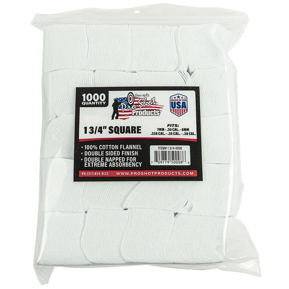 Pro-Shot 1 3/4" Square 100% Cotton Patches 1000/ct