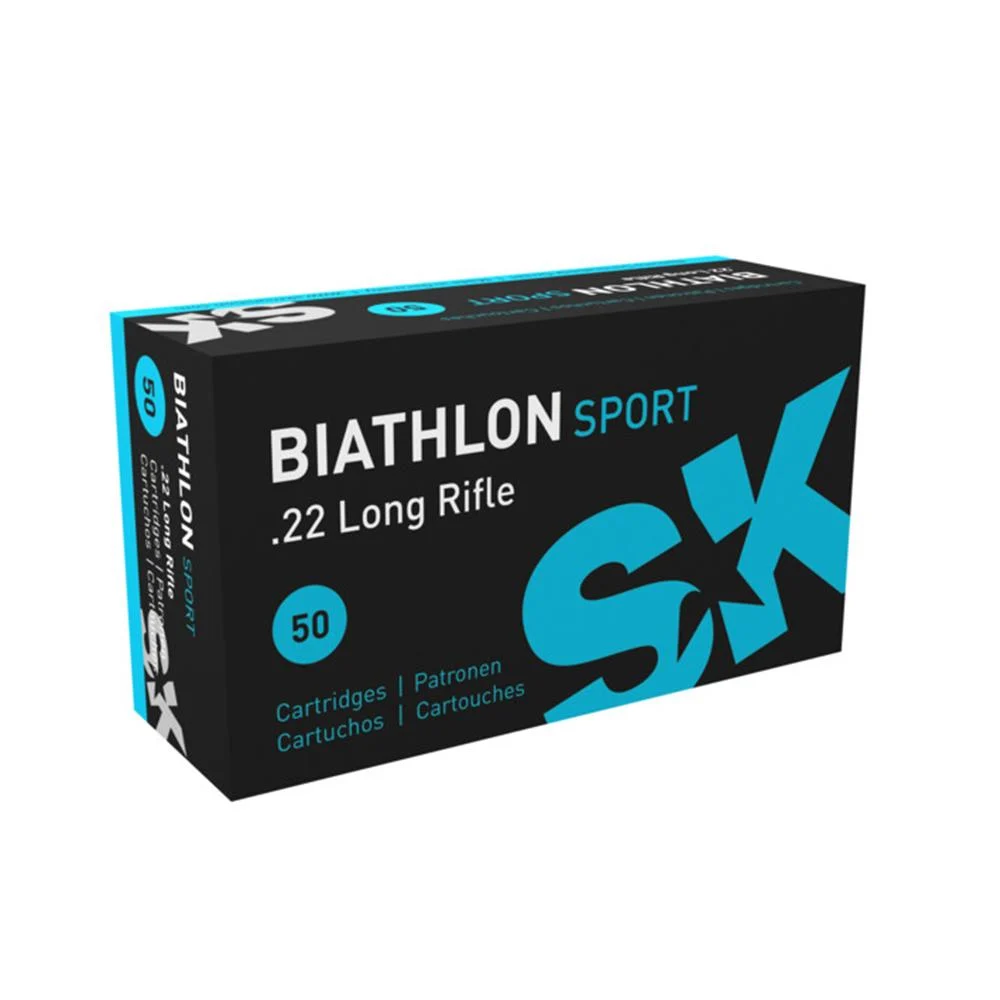 SK Biathlon Sport Rimfire Ammunition .22 LR 40 gr LRN 1106 fps 50/ct