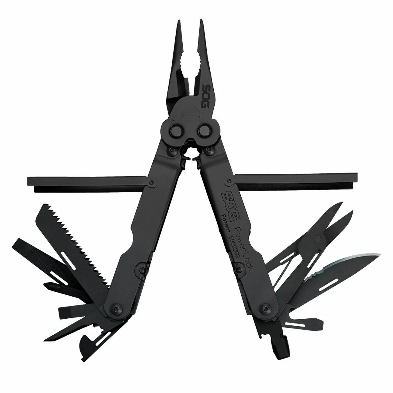 SOG Powerlock Scissors Black Multi-Tool with Nylon Pouch