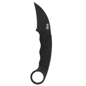 SOG Gambit Blackout Fixed Knife 2-3/5" Sheepsfoot Blade Black