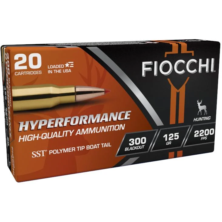 Fiocchi Hyperformance Hunt SST Rifle Ammunition .300 Blackout 125gr PT 2200 fps 25/ct
