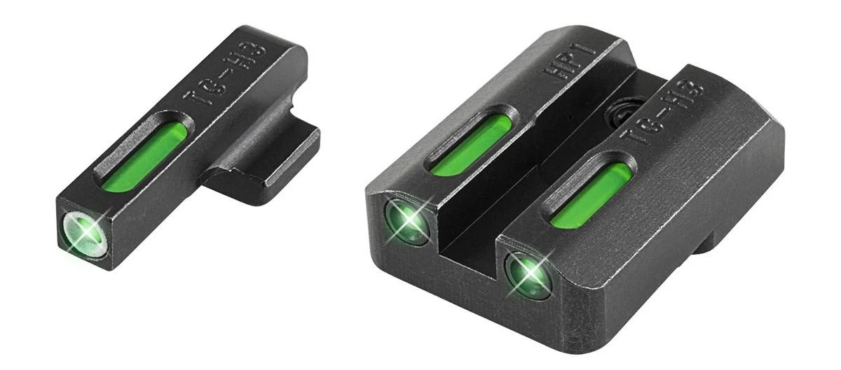 Truglo TFX Tritium/Fiber-Optic Day/Night Sights - Walther PPS (Except M2) - White Outline Front/Rear Green