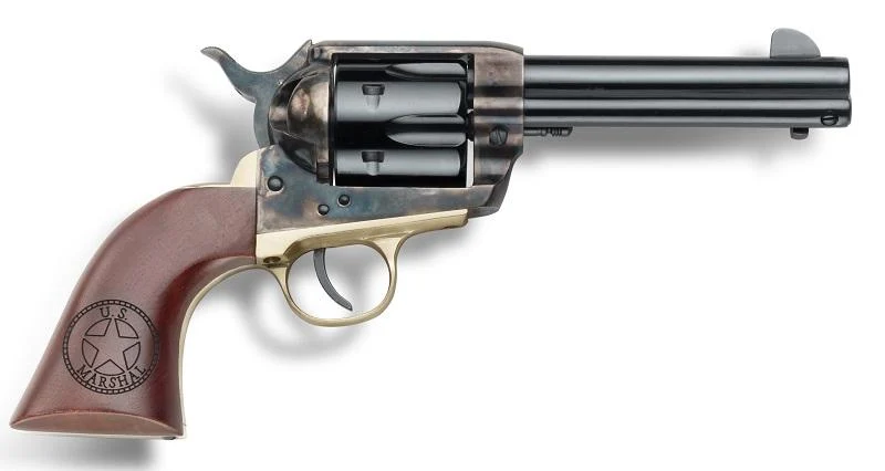 Pietta 1873 US Marshall Handgun .357 Mag/9mm Luger 6rd Capacity 4.75" Barrel Engraved Walnut Grips
