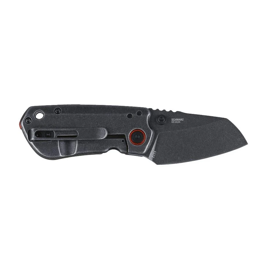 CRKT Overland Compact Folding Knife 2-1/4" Sheepsfoot Blade Black